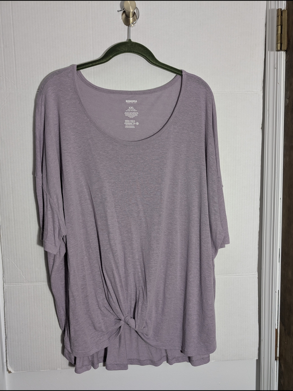 SONOMA Goods For Life Relaxed Knit Knot Front Top – Dusty Lavender, XXL